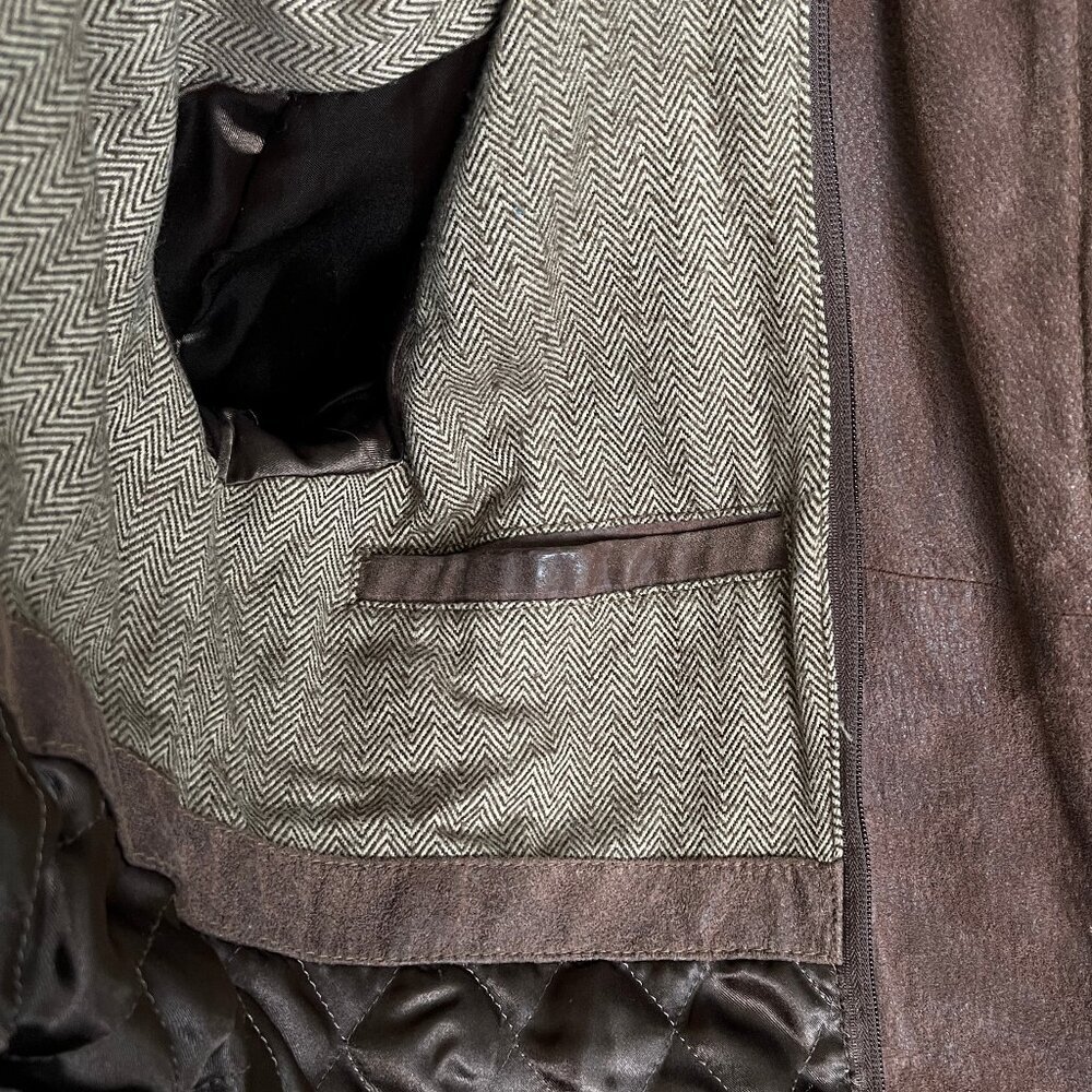 Vintage Leather Barn Coat Field Utility Jacket Oversized Farm Chore Fall Winter - Picture 9 of 12